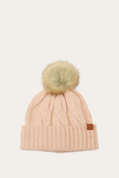 Rose Cloud Wide Cable Cuff Hat | Frye Rose Cloud