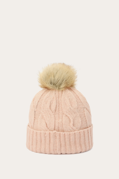 Rose Cloud Wide Cable Cuff Hat | Frye Rose Cloud
