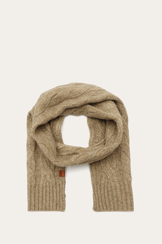 Burnt Olive Wide Cable Scarf | Frye Burnt Olive