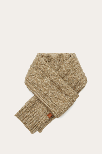 Burnt Olive Wide Cable Scarf | Frye Burnt Olive