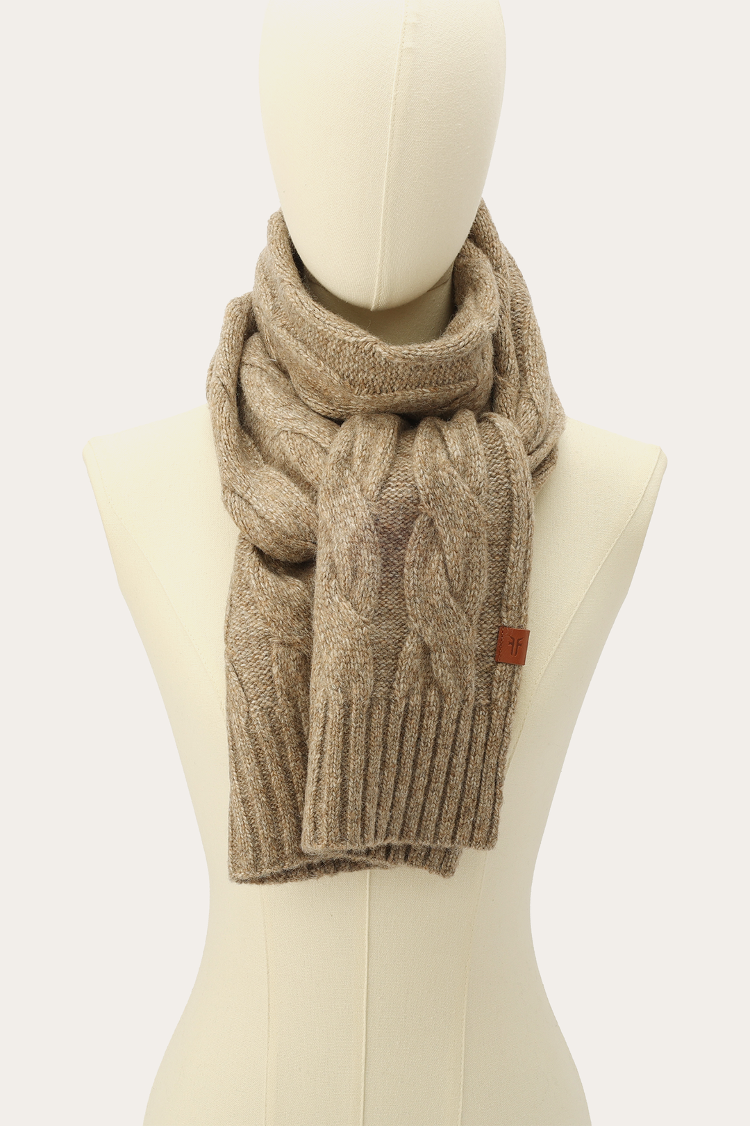 Burnt Olive Wide Cable Scarf | Frye Burnt Olive