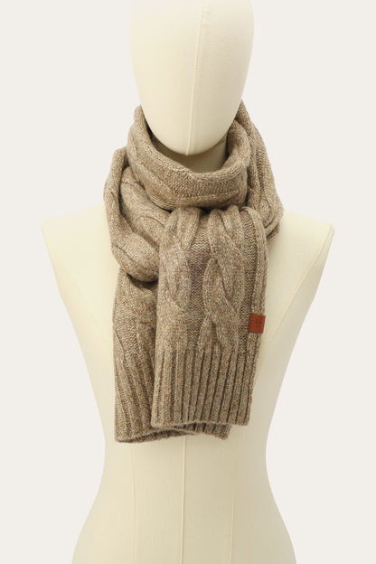 Burnt Olive Wide Cable Scarf | Frye Burnt Olive