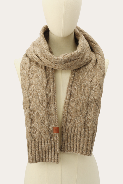 Burnt Olive Wide Cable Scarf | Frye Burnt Olive
