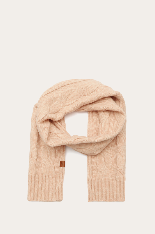 Rose Cloud Wide Cable Scarf | Frye Rose Cloud