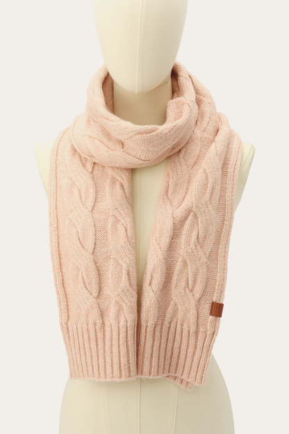 Rose Cloud Wide Cable Scarf | Frye Rose Cloud