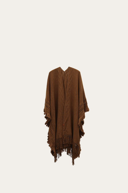Acorn Embellished Fringe Ruana | Frye Acorn