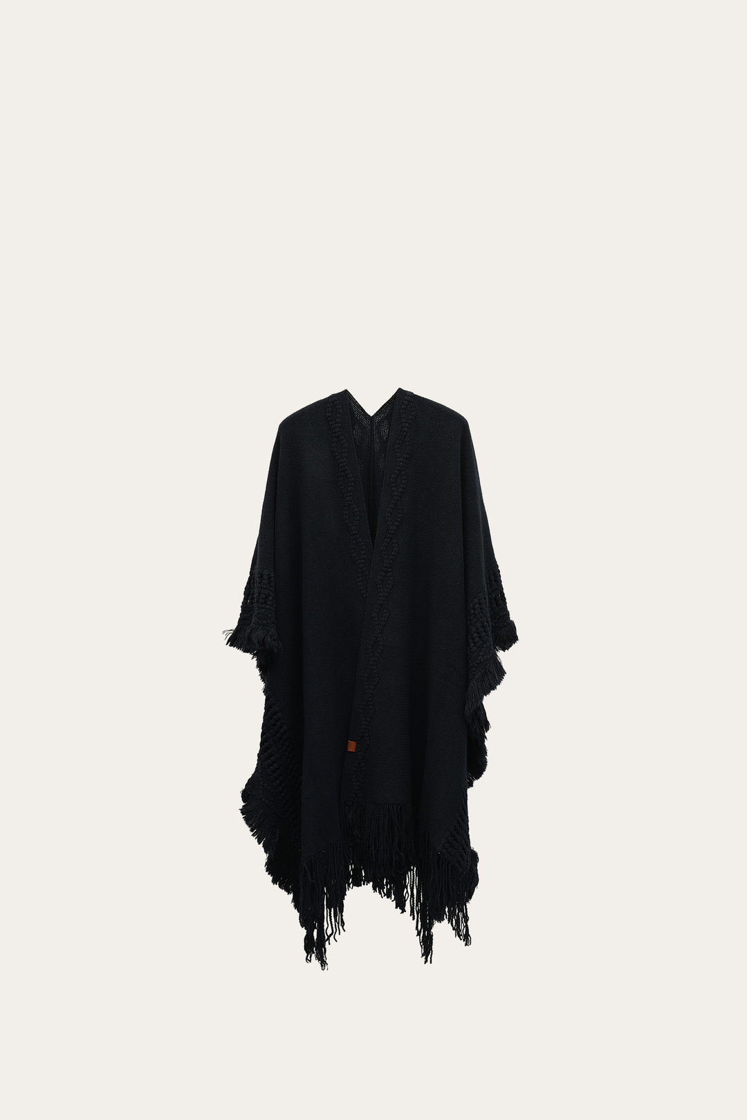 Navy Blazer Embellished Fringe Ruana | Frye Navy Blazer