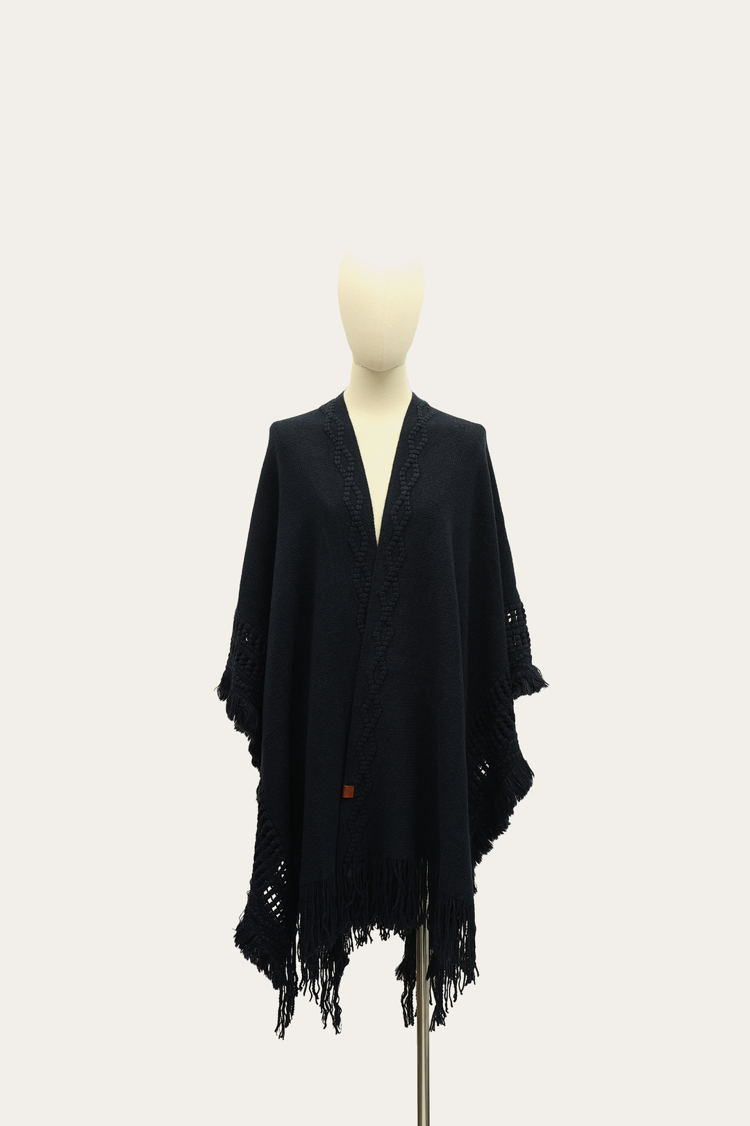 Navy Blazer Embellished Fringe Ruana | Frye Navy Blazer