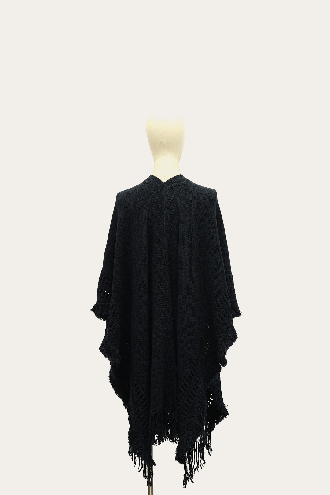 Navy Blazer Embellished Fringe Ruana | Frye Navy Blazer