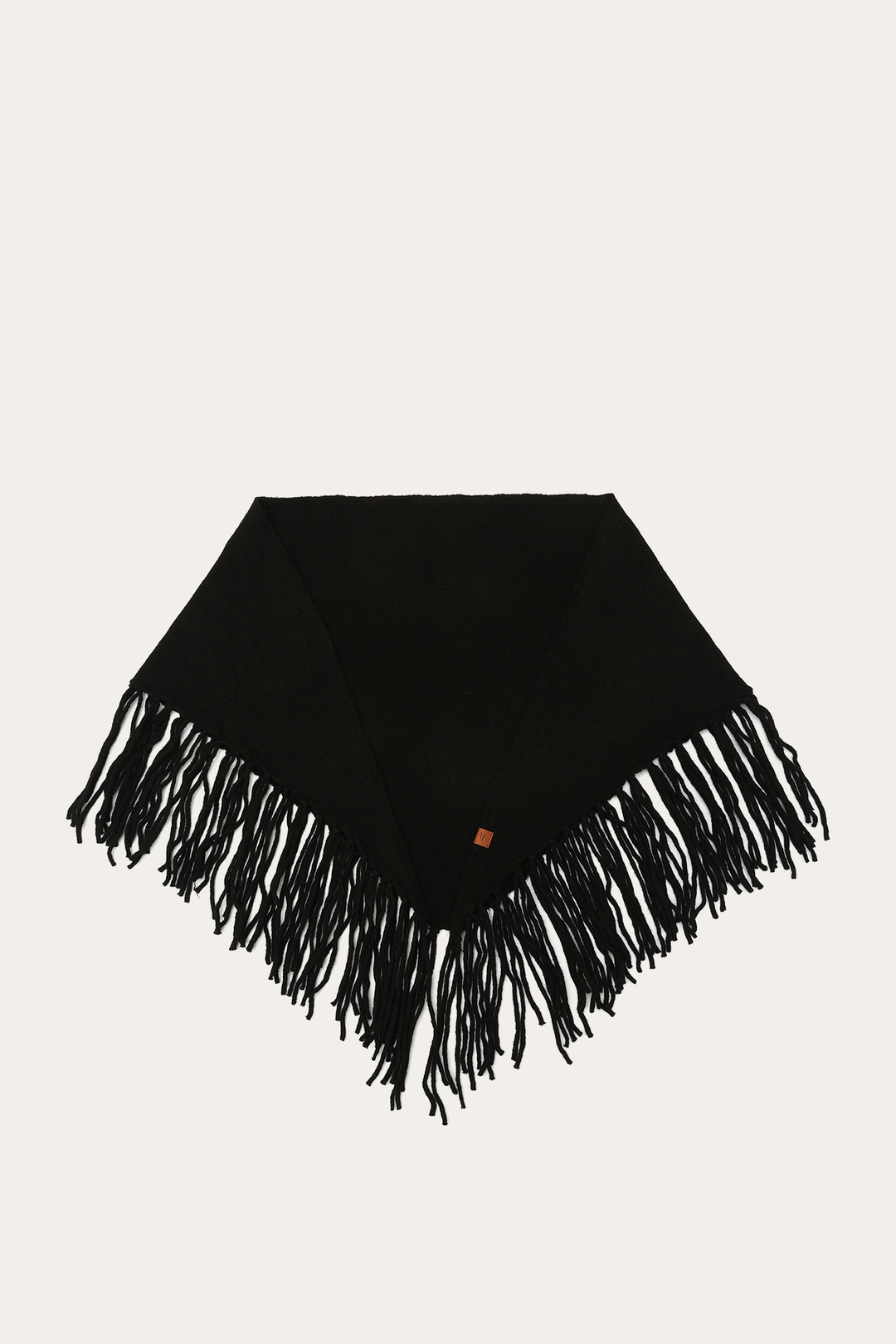 Black Long Fringe Triangle Scarf | Frye Black