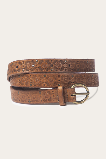 Light Whiskey 20mm Tooling & Stud Belt | Frye Light Whiskey