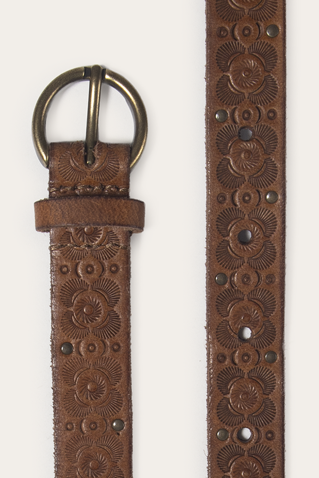 Light Whiskey 20mm Tooling & Stud Belt | Frye Light Whiskey