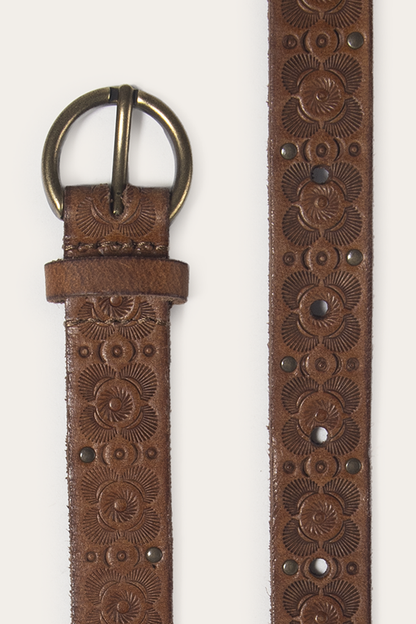 Light Whiskey 20mm Tooling & Stud Belt | Frye Light Whiskey
