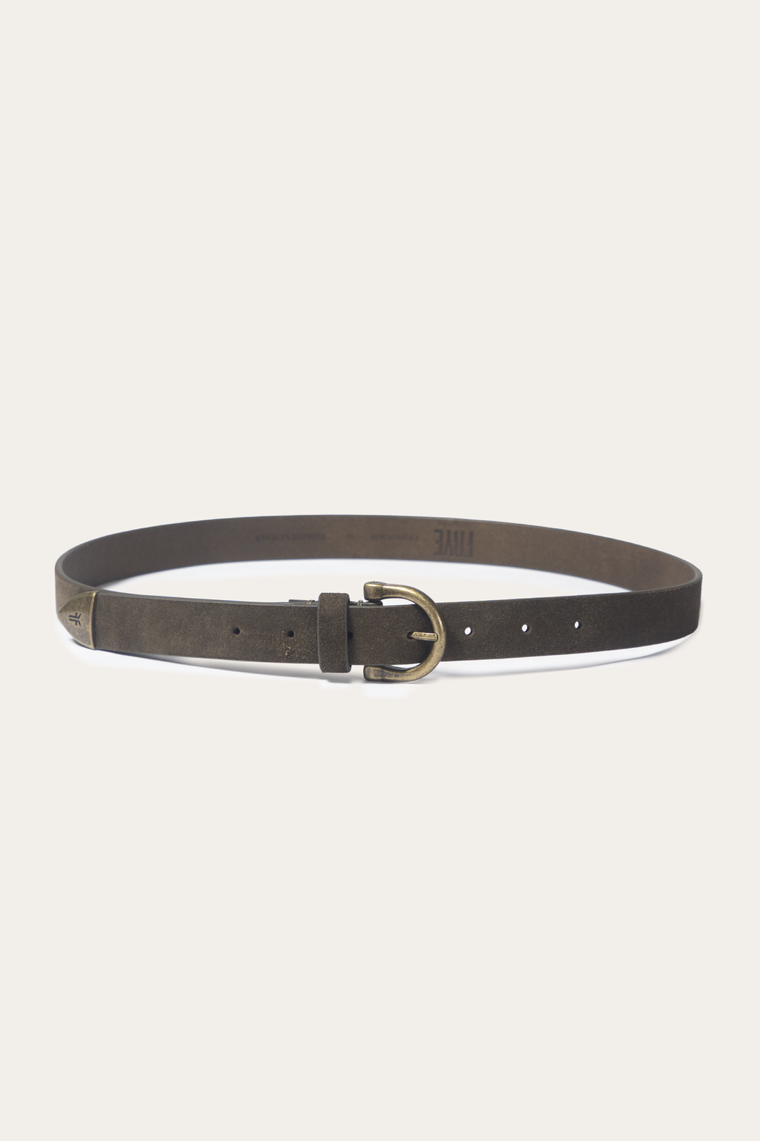 Light Olive 25mm Suede Horseshoe Buckle Belt | Frye Light Olive