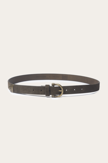 Light Olive 25mm Suede Horseshoe Buckle Belt | Frye Light Olive