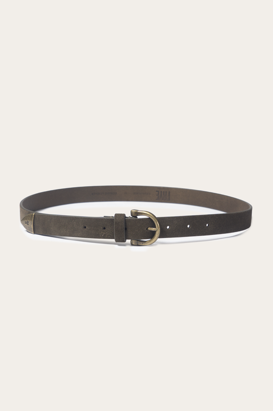 Light Olive 25mm Suede Horseshoe Buckle Belt | Frye Light Olive
