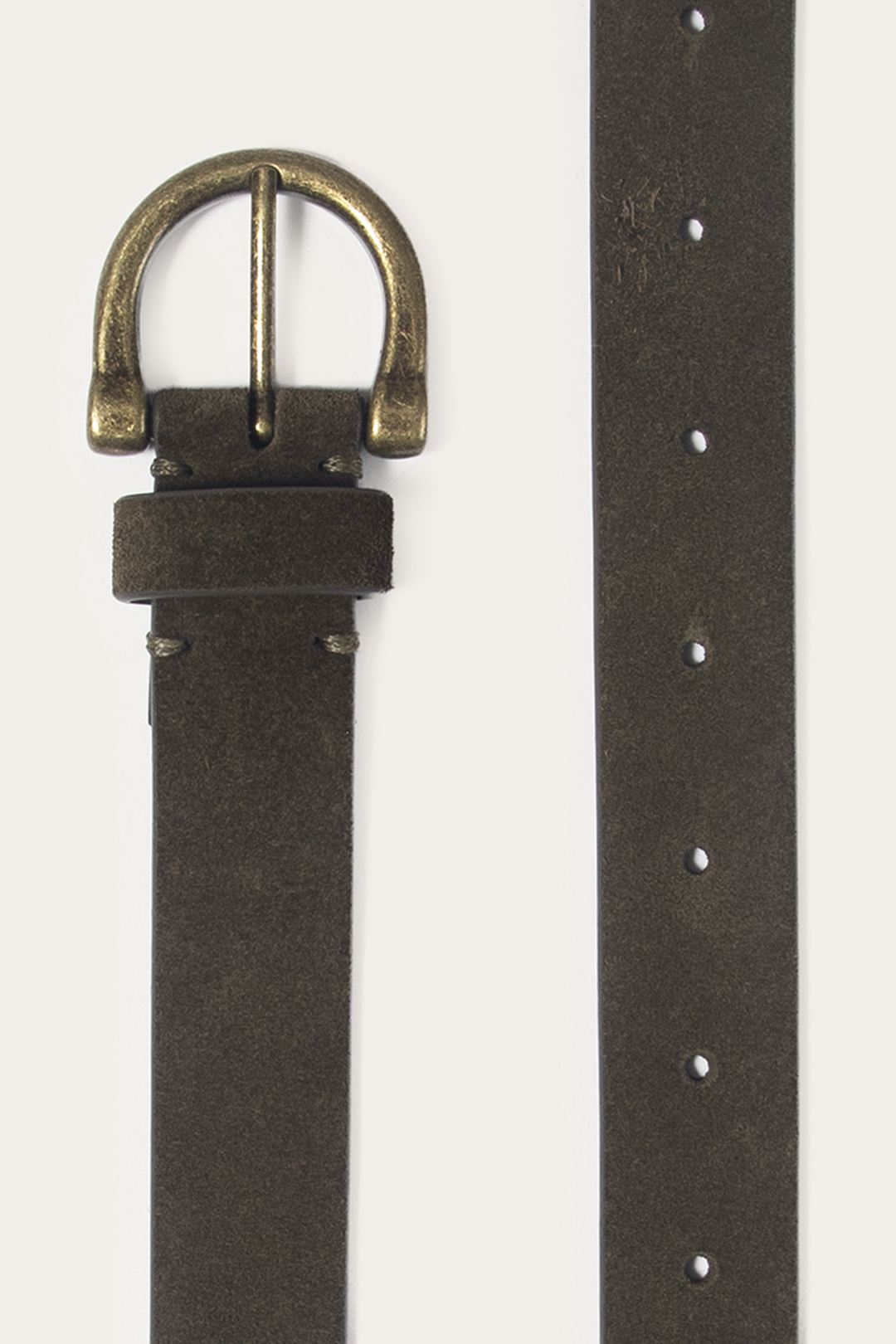Light Olive 25mm Suede Horseshoe Buckle Belt | Frye Light Olive
