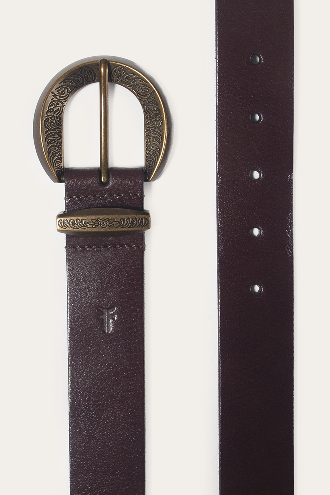 Brown 35mm Engraved Buckle Belt | Frye Brown