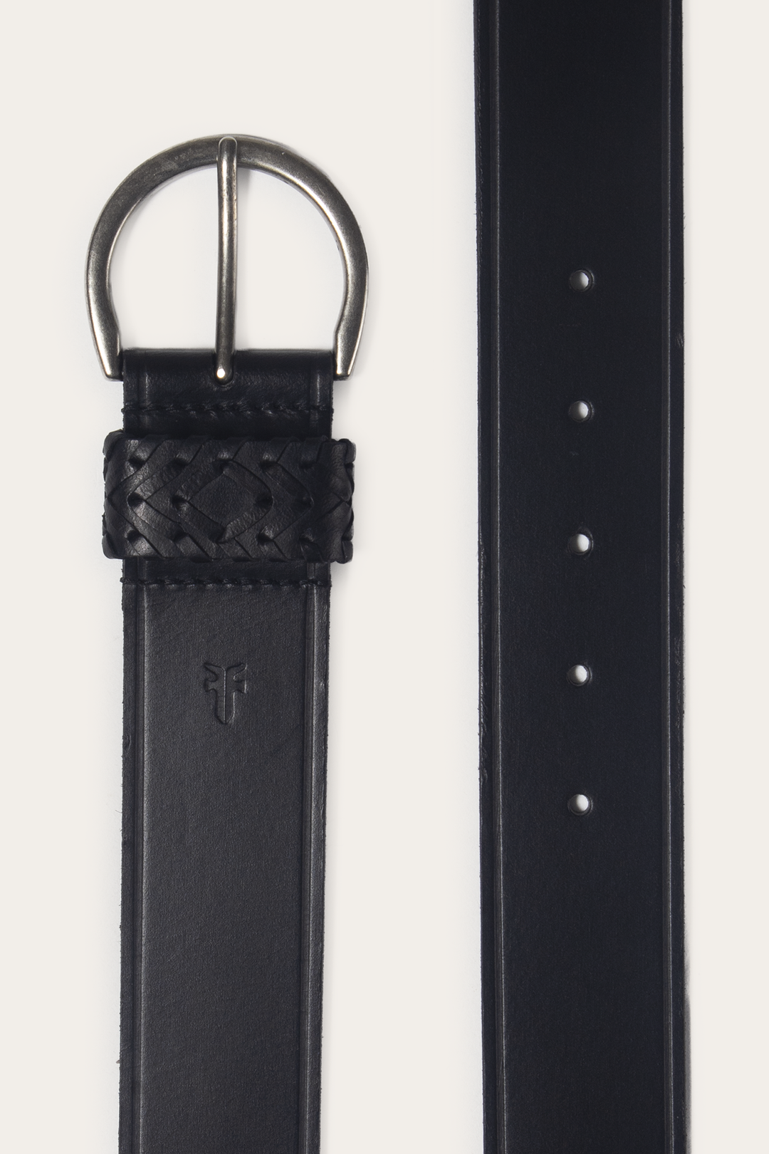 Black 40mm Belt With Woven Keeper | Frye Black
