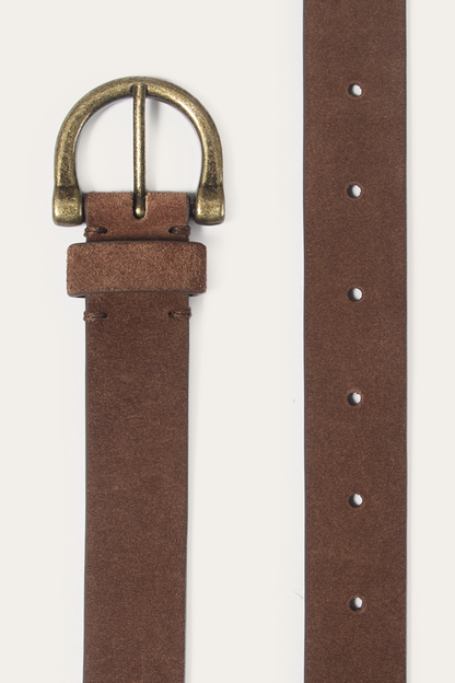 Light Whiskey 25mm Suede Horseshoe Buckle Belt | Frye Light Whiskey