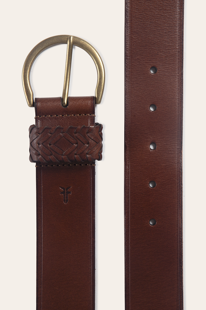 Tan 40mm Belt With Woven Keeper | Frye Tan