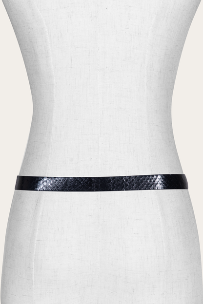 Women’s Black Snake 25mm Horseshoe Buckle Belt With Python | Frye Black Snake