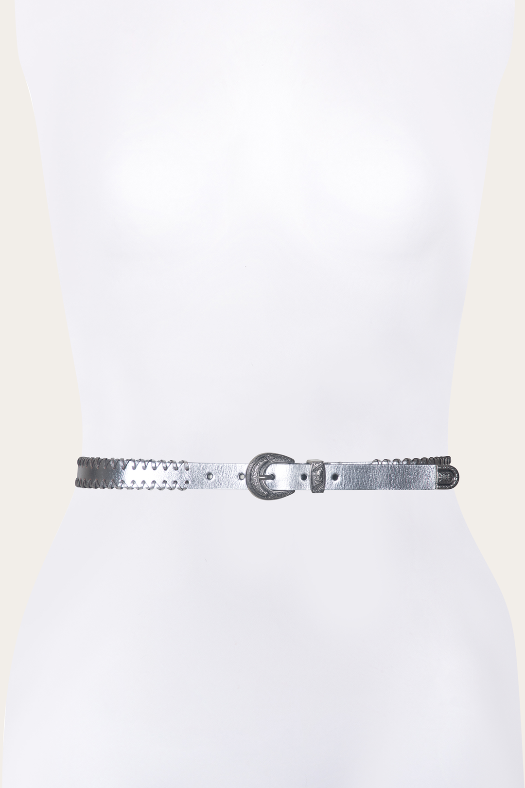 20mm Silver Leather Belt With 3-Piece Buckle Set | Frye Silver