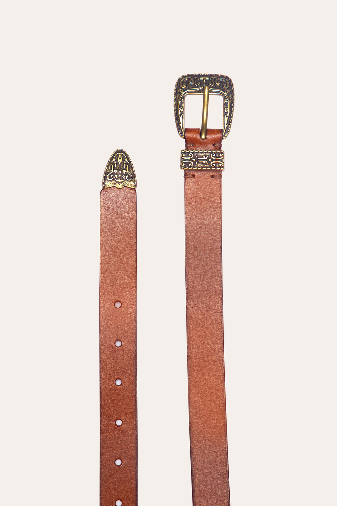 25mm Tan Logo Western Belt | Frye Tan