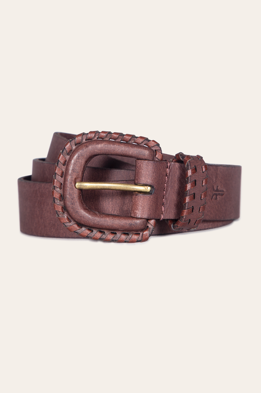 30mm Brown Leather Belt With Covered Buckle | Frye Brown