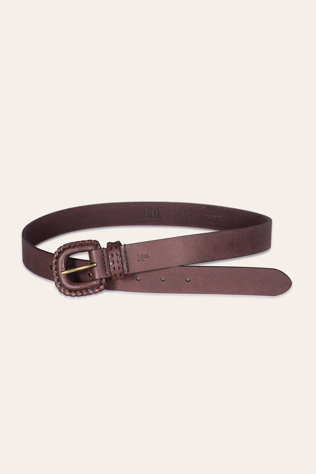 30mm Brown Leather Belt With Covered Buckle | Frye Brown