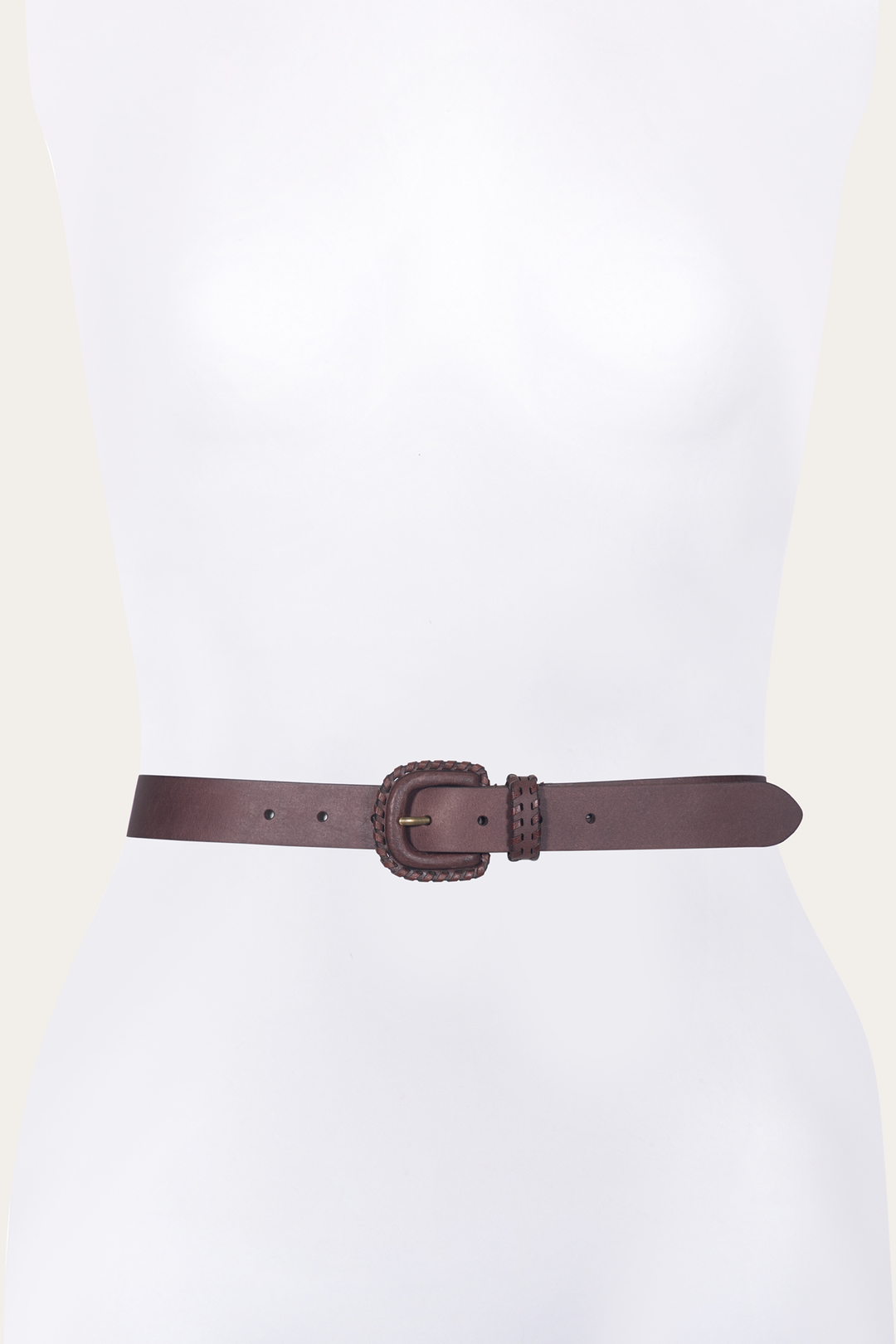 30mm Brown Leather Belt With Covered Buckle | Frye Brown