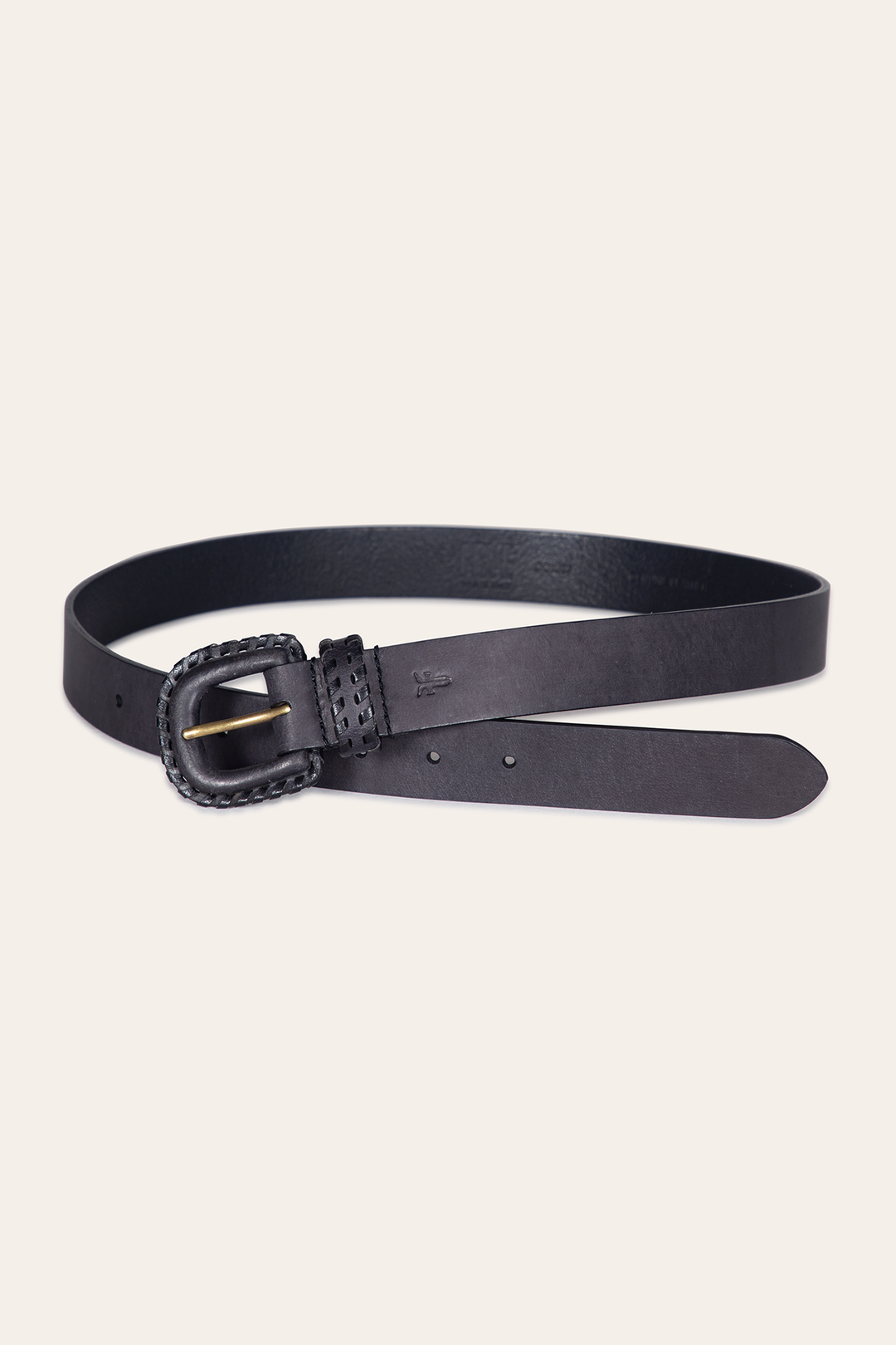 30mm Black Leather Belt With Covered Buckle | Frye Black