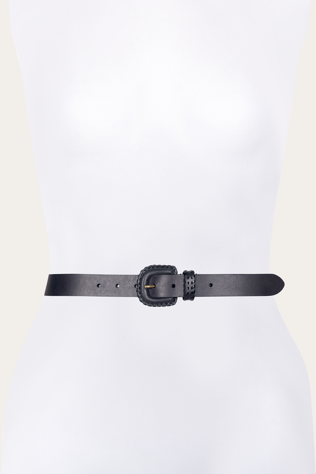 30mm Black Leather Belt With Covered Buckle | Frye Black