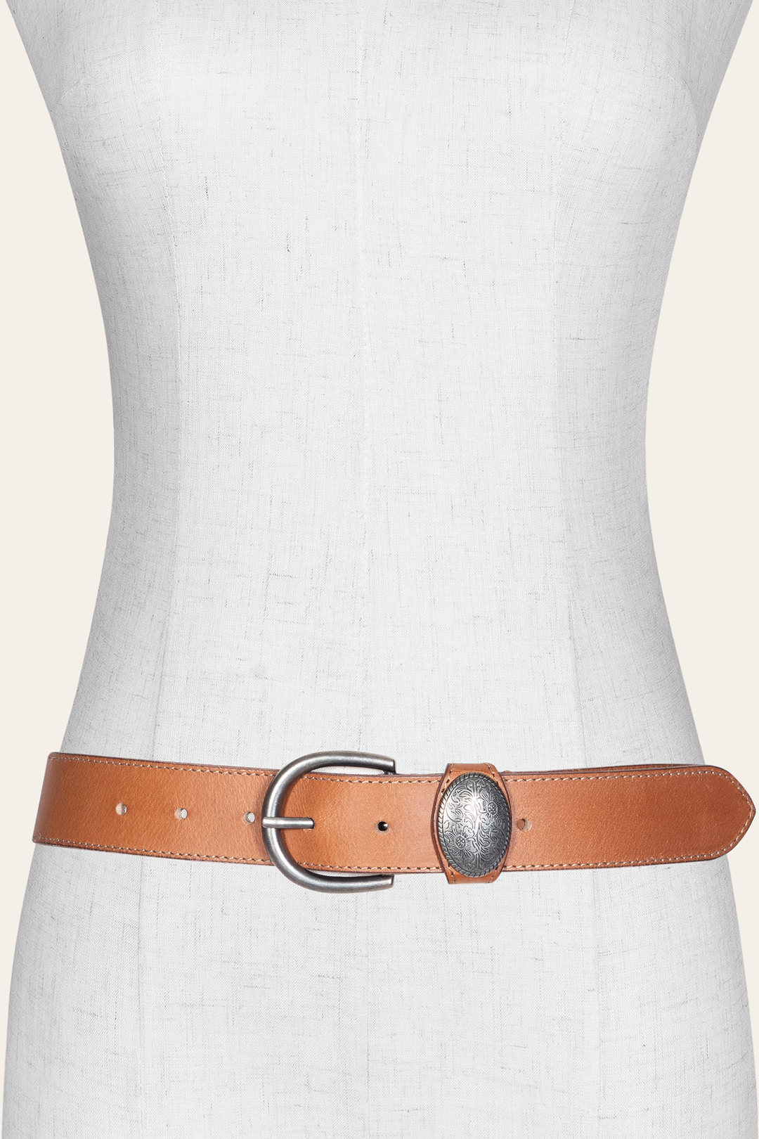 Women’s Beige 35mm Belt With Concho On Loop | Frye Beige