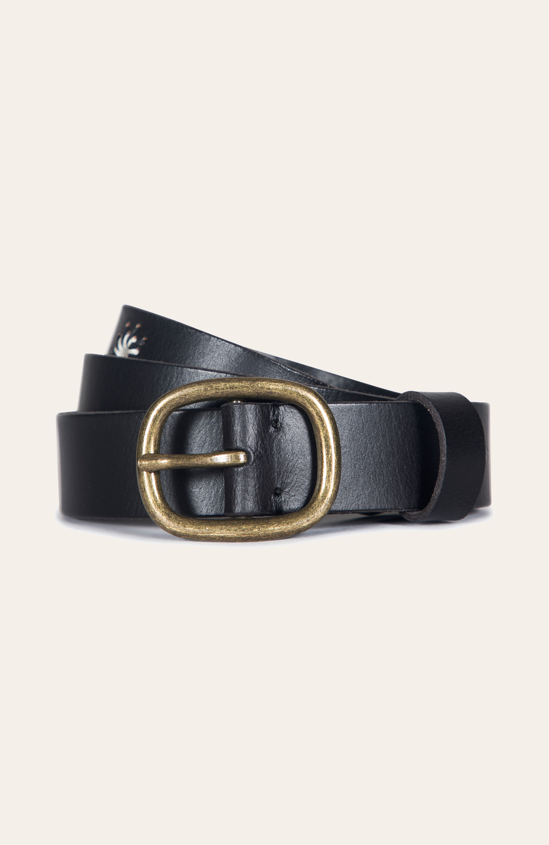 30mm Black Belt With Embroidered Holes | Frye Black