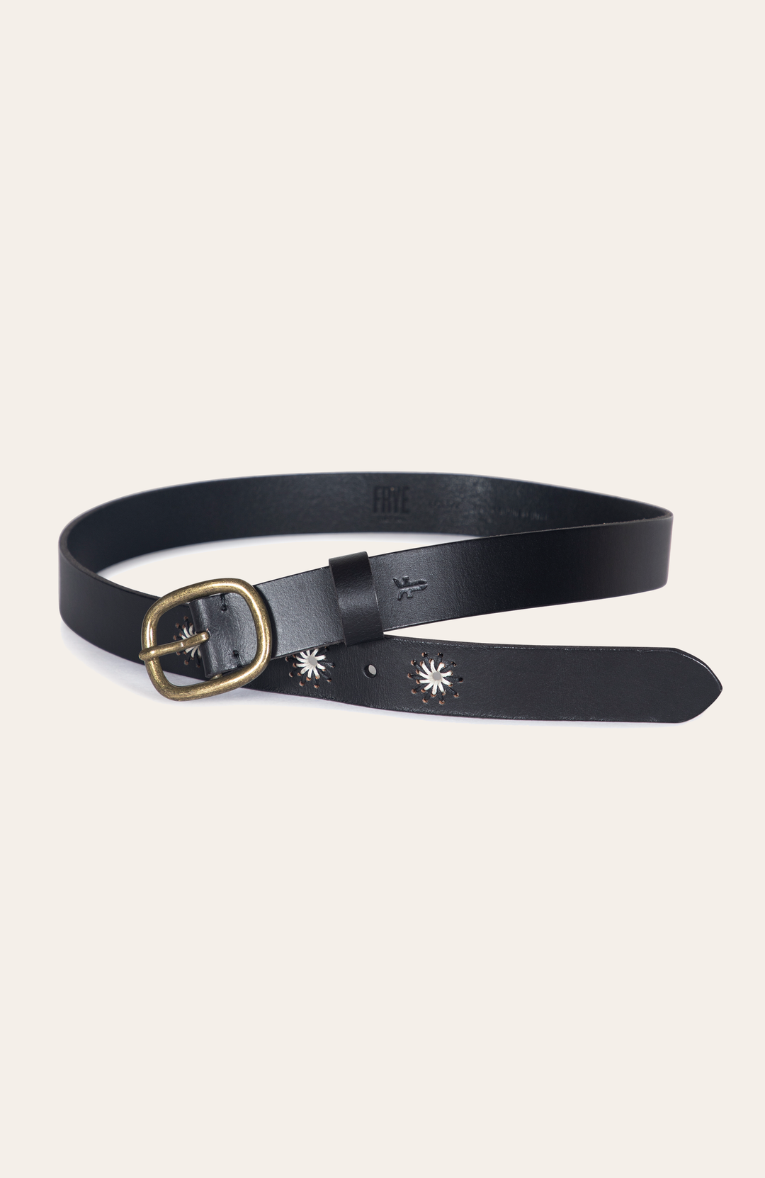 30mm Black Belt With Embroidered Holes | Frye Black