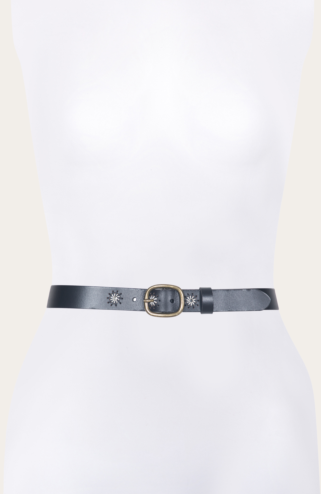 30mm Black Belt With Embroidered Holes | Frye Black
