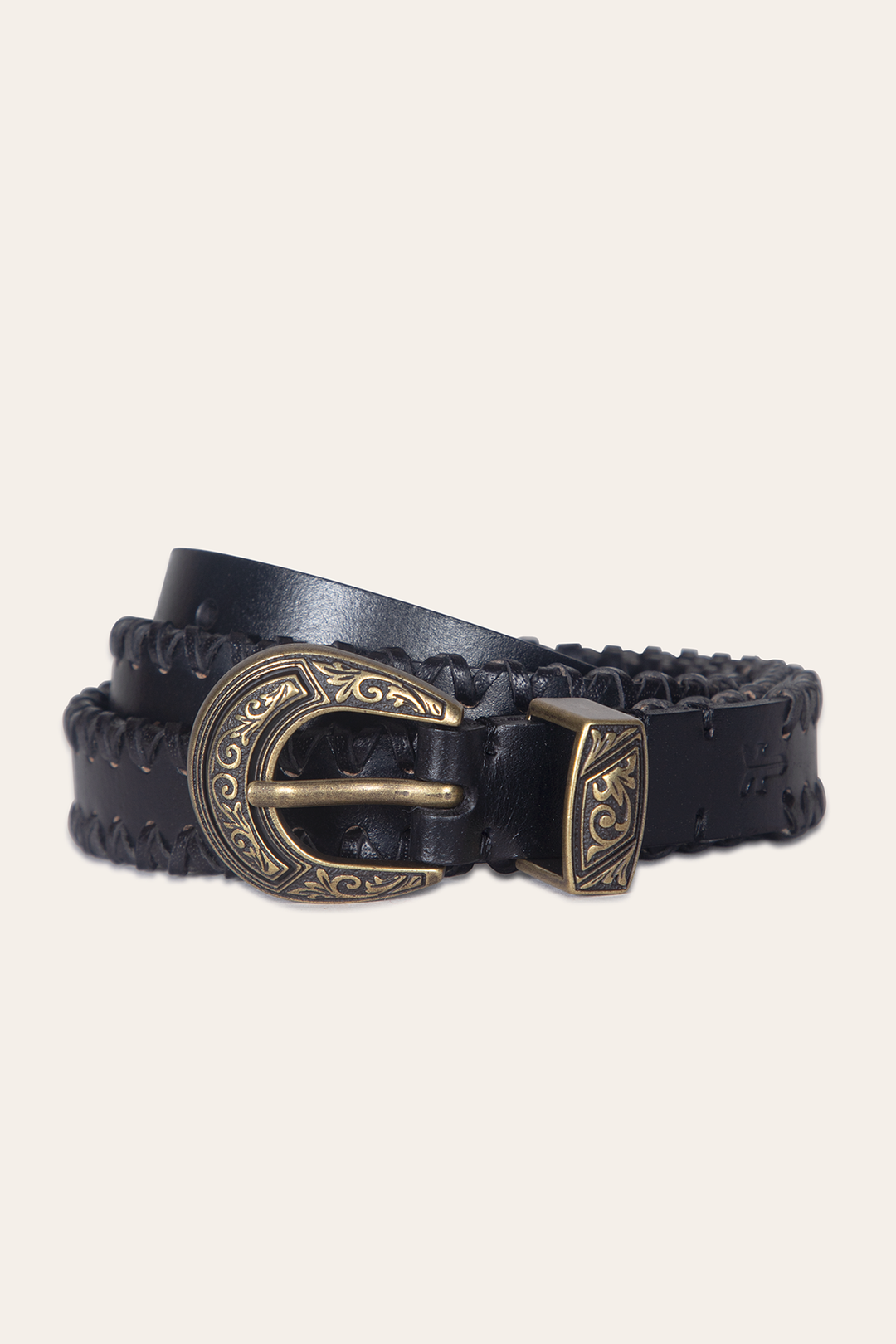 20mm Black Leather Belt With 3-Piece Buckle Set | Frye Black