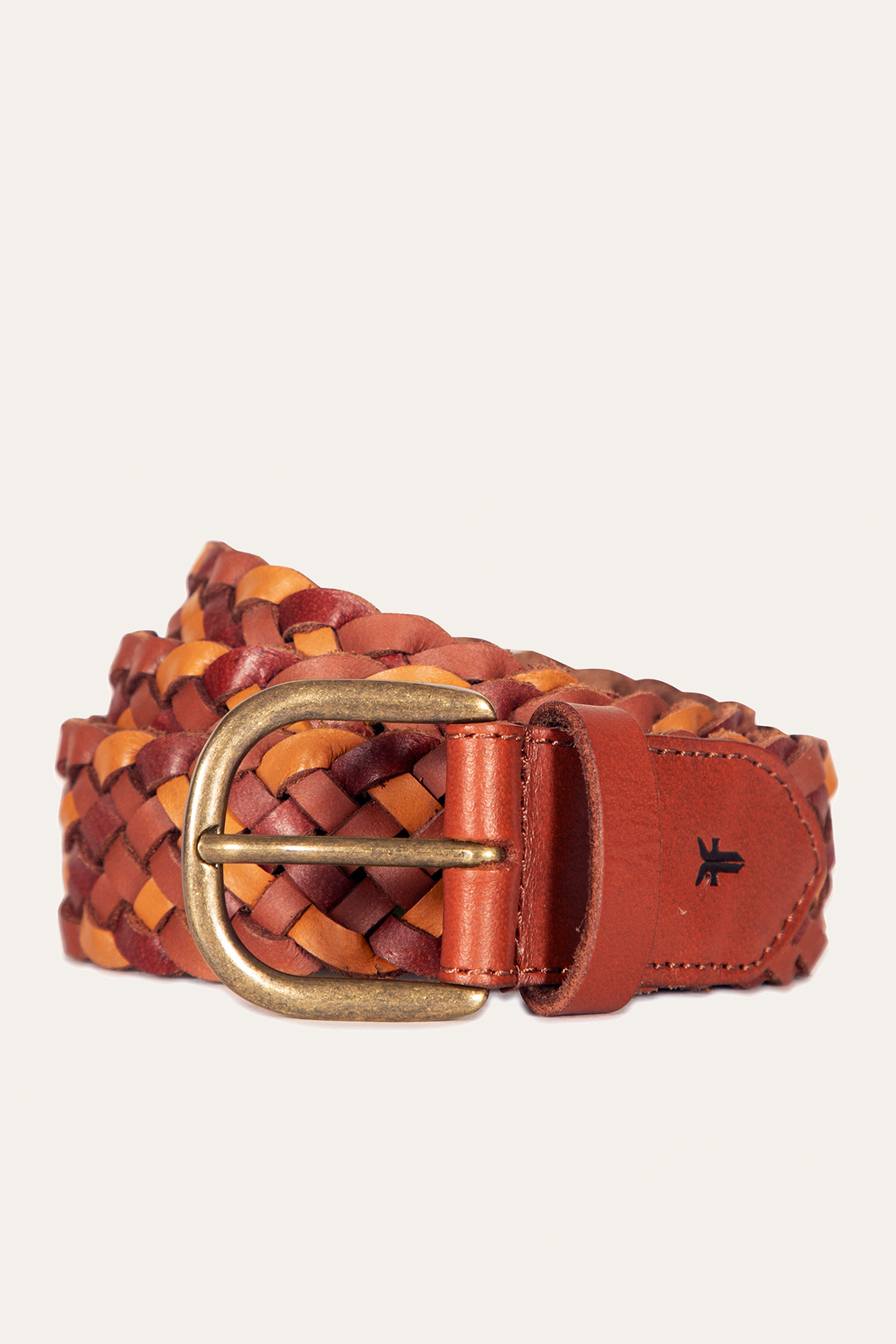 35mm Tonal Woven Leather Belt in Tan | Frye Tan