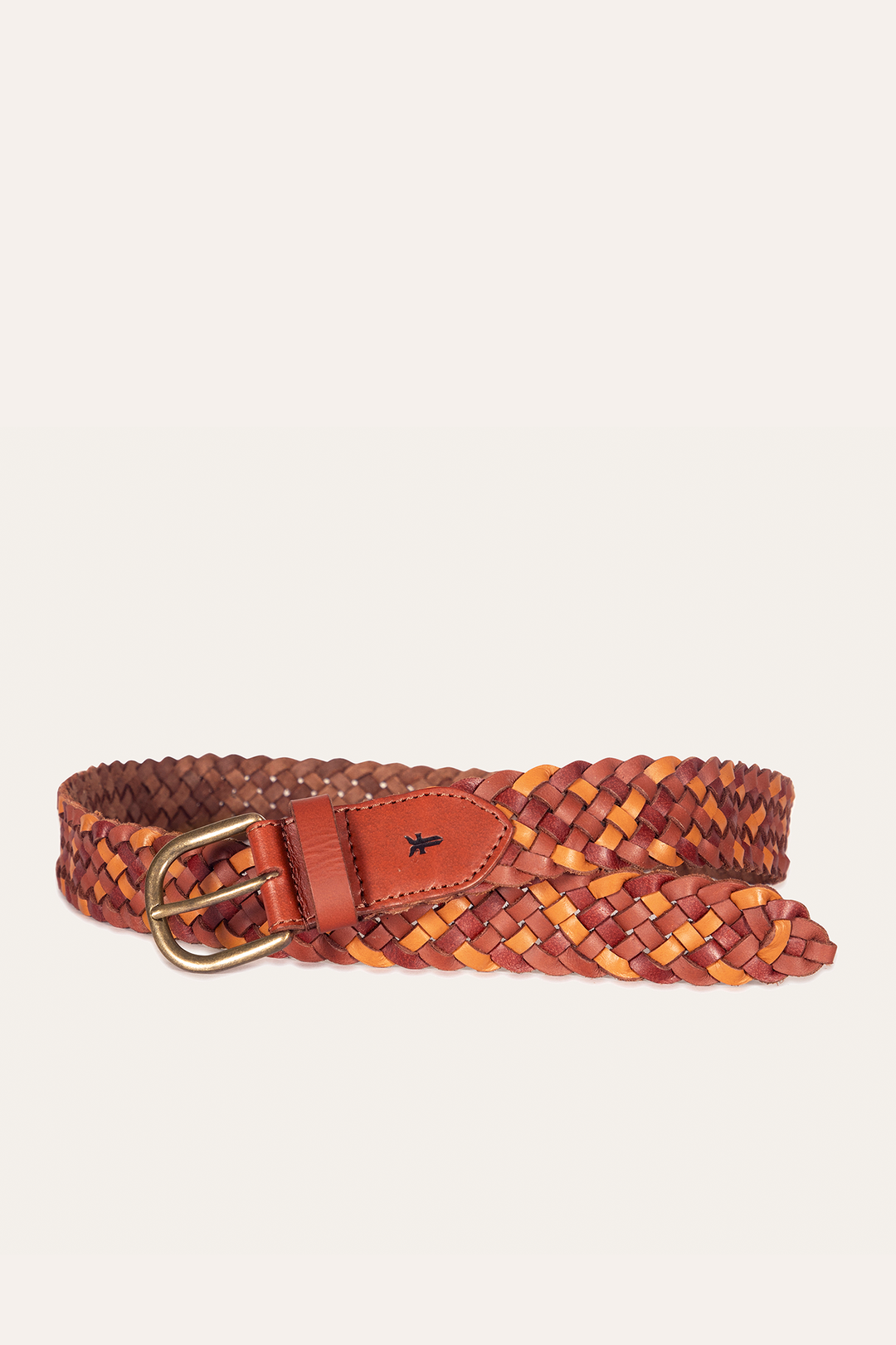 35mm Tonal Woven Leather Belt in Tan | Frye Tan