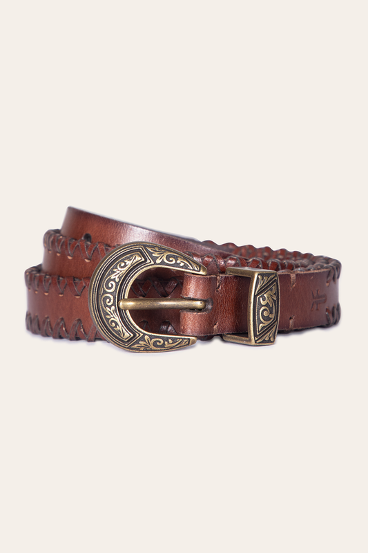 20mm Tan Leather Belt With 3-Piece Buckle Set | Frye Tan