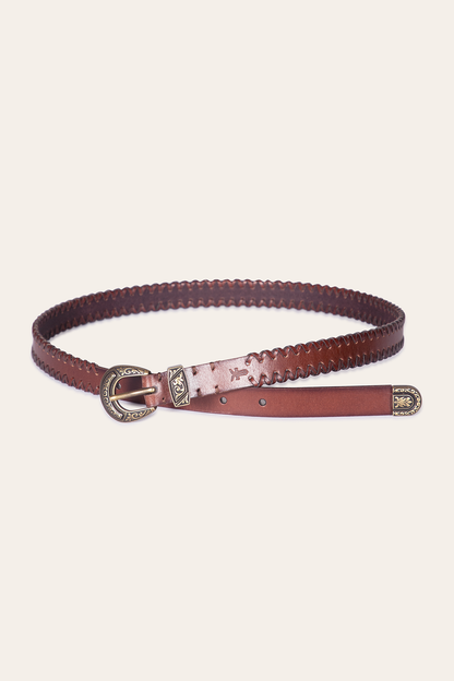 20mm Tan Leather Belt With 3-Piece Buckle Set | Frye Tan
