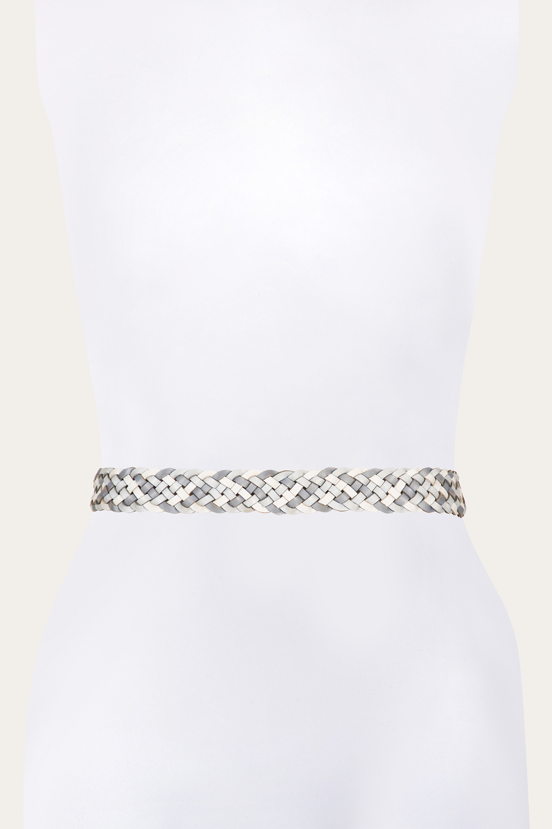35mm Washed Denim Woven Leather Belt | Frye Washed Denim
