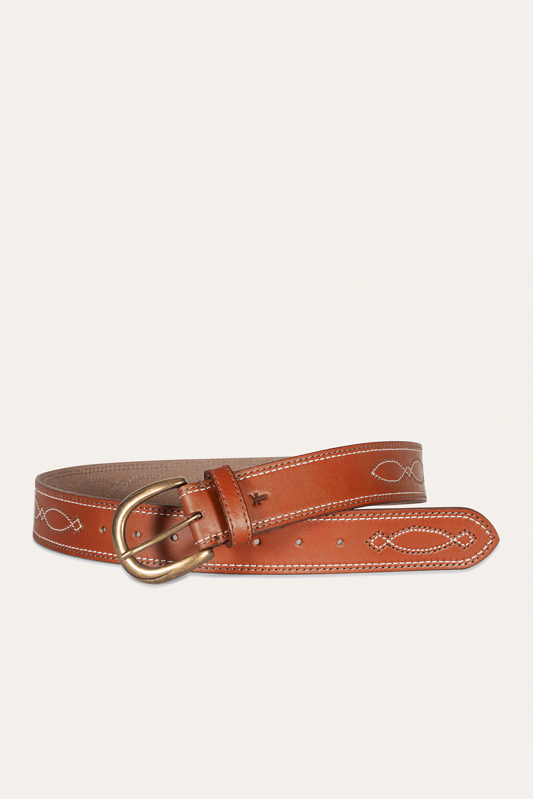 40mm Tan Belt With 2-Tone Stitch | Frye Tan