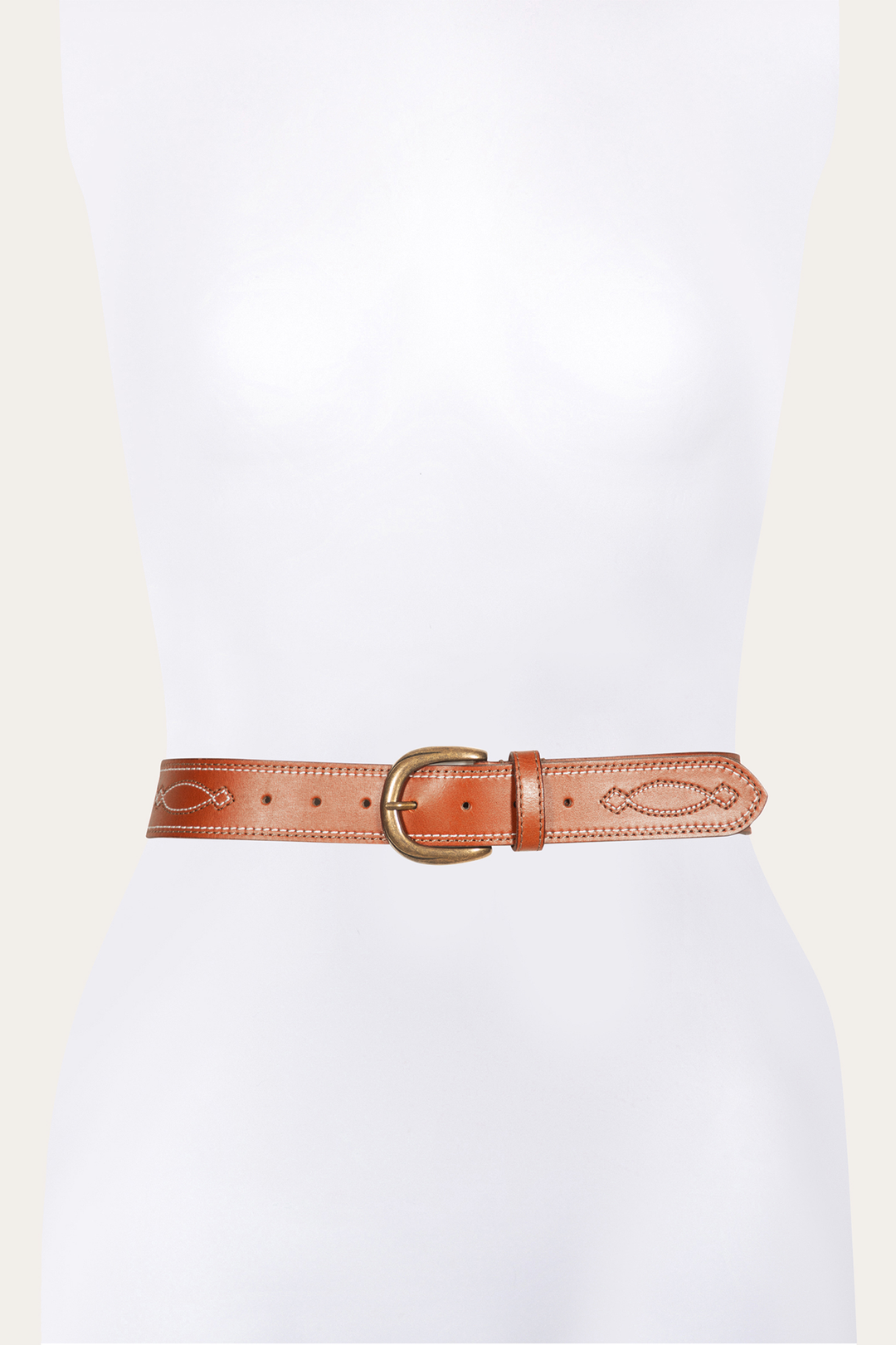 40mm Tan Belt With 2-Tone Stitch | Frye Tan