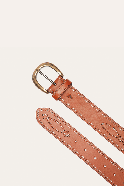 40mm Tan Belt With 2-Tone Stitch | Frye Tan