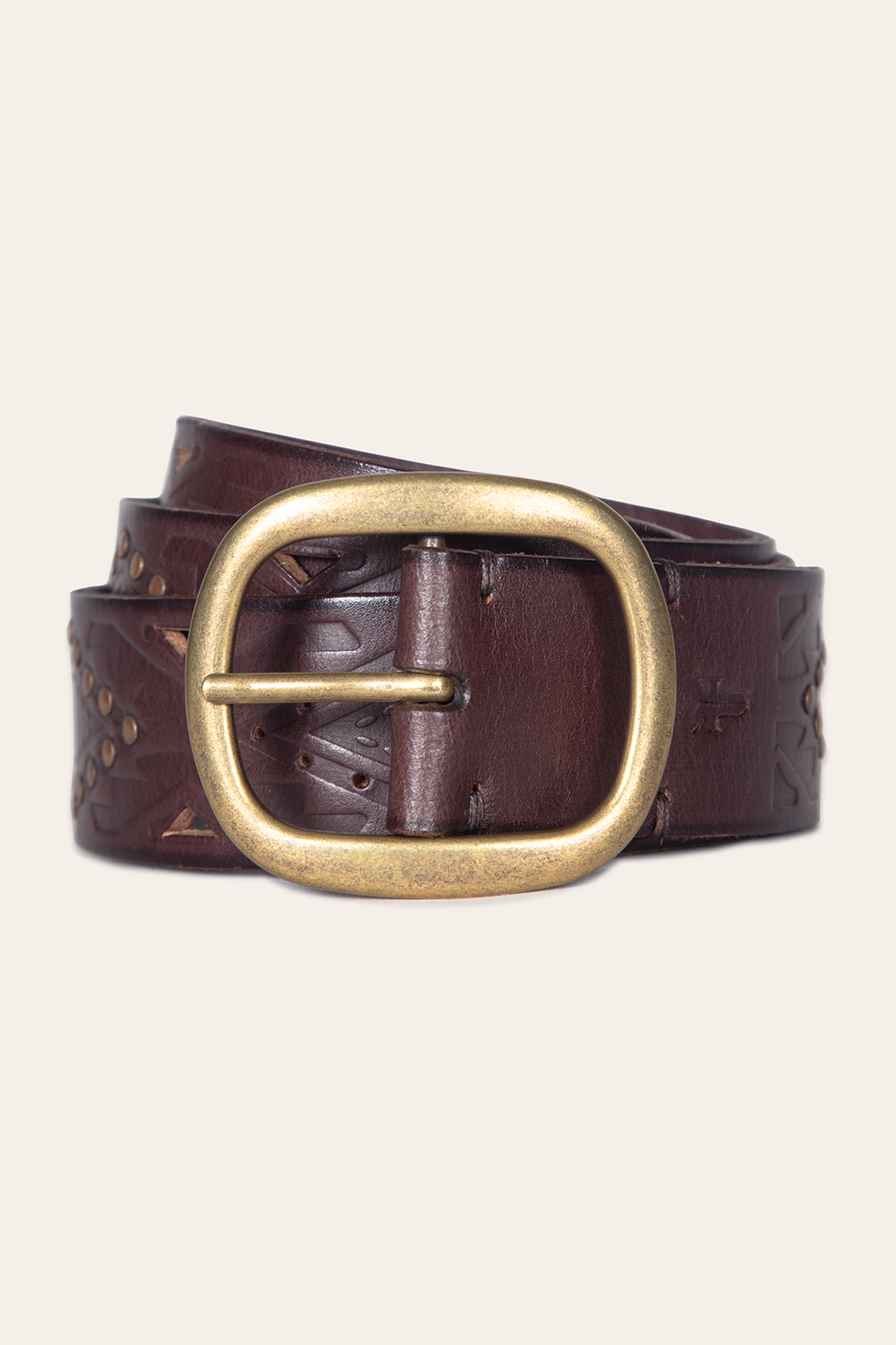 38mm Brown Southwestern Embossed Belt | Frye