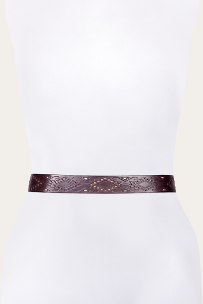 38mm Brown Southwestern Embossed Belt | Frye