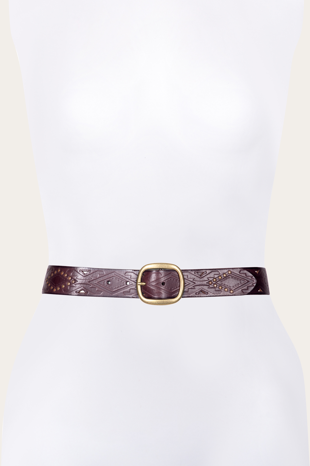 38mm Brown Southwestern Embossed Belt | Frye