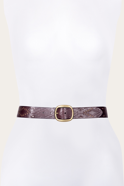 38mm Brown Southwestern Embossed Belt | Frye